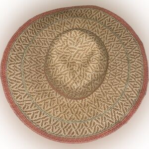 Two Tone Brim Summer Floppy Hat Camel Color